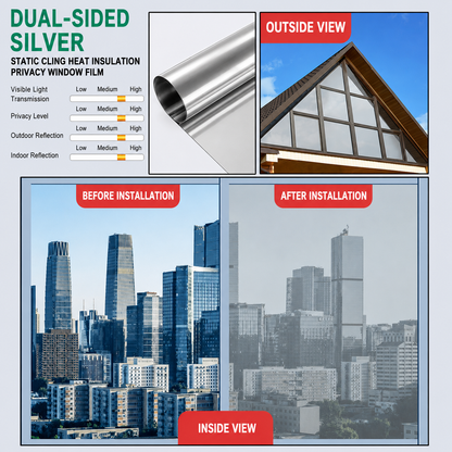 ☀️ One-Way Mirror Window Film – Heat Control & UV Protection