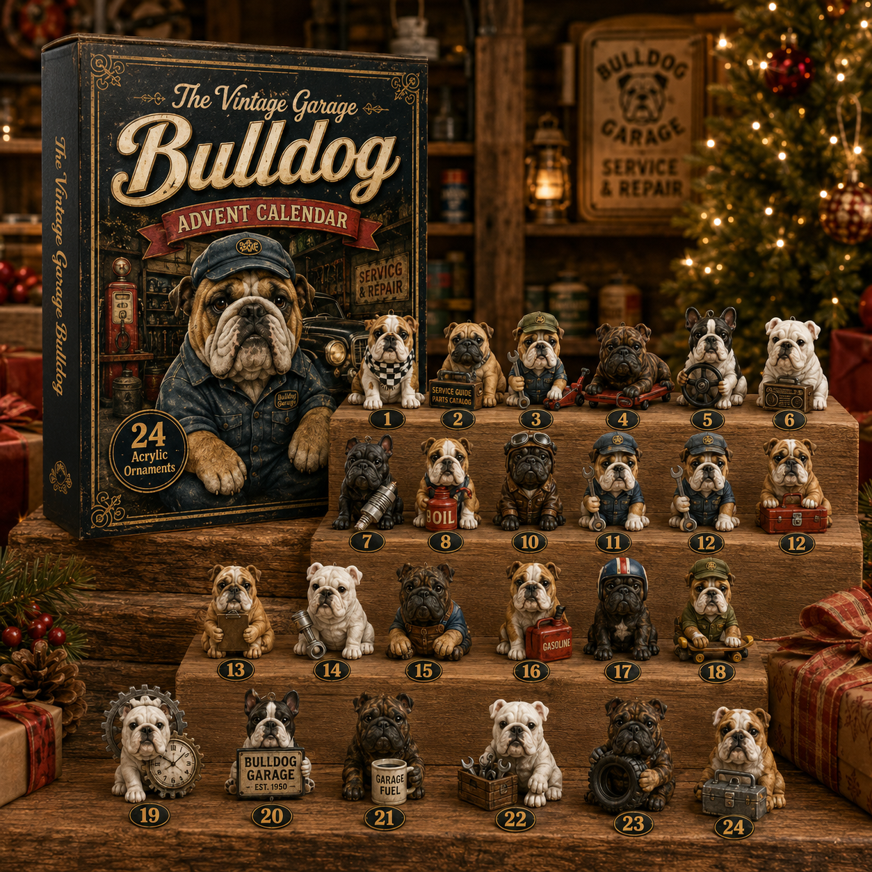 🔥49% Off Last Day -🔧 Vintage Garage Bulldog Advent Calendar 2026 – 24 Days of Classic Bulldog Garage Surprises
