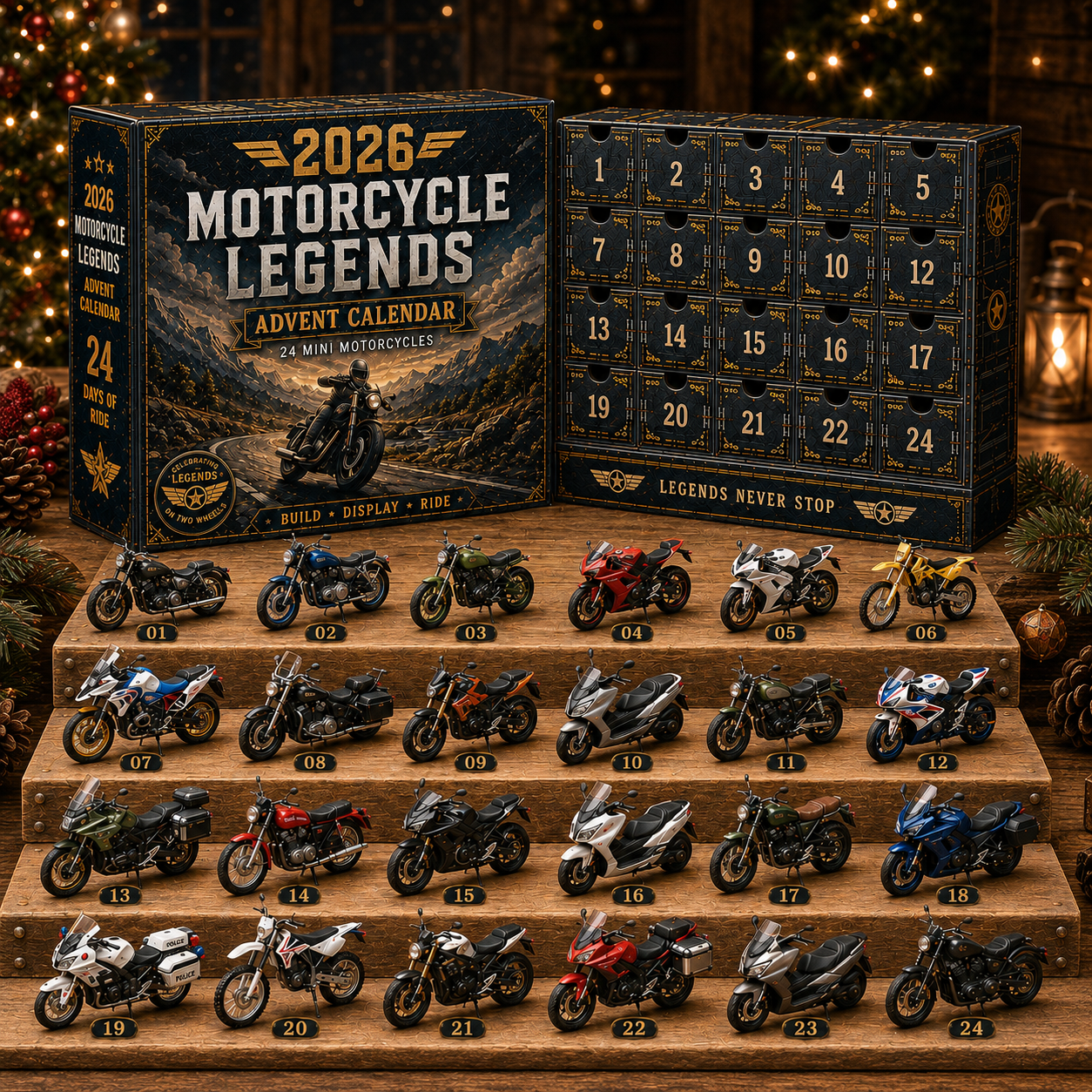 2026 Motorcycle Legends Advent Calendar – 24 Days, 24 Mini Motorcycles, 24 Legendary Rides