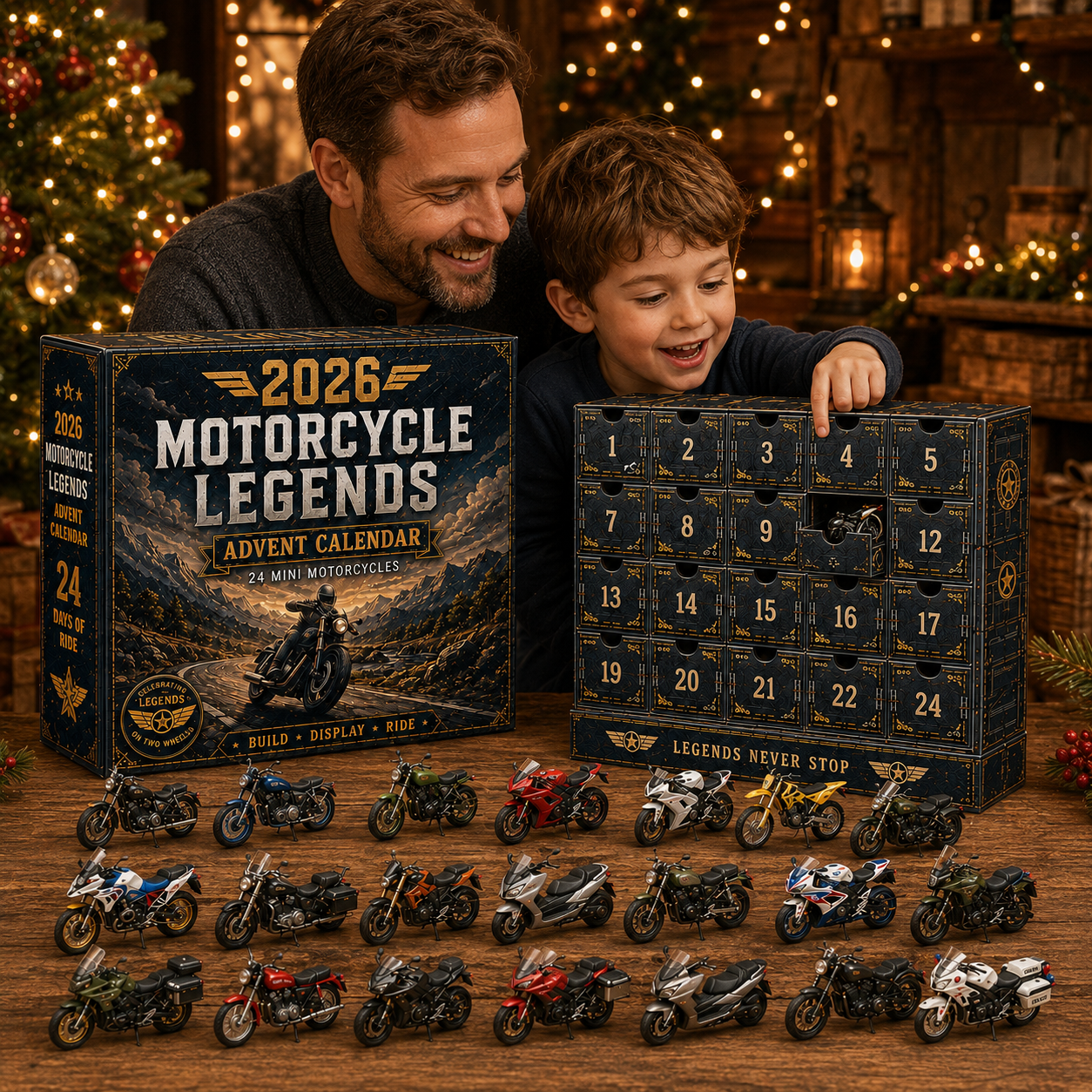 2026 Motorcycle Legends Advent Calendar – 24 Days, 24 Mini Motorcycles, 24 Legendary Rides