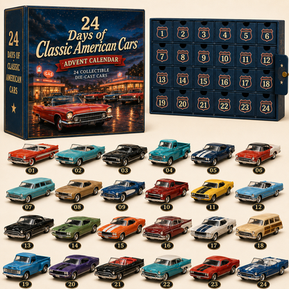 24 Days of Classic American Cars Advent Calendar – 24 Vintage Ride Collectibles for Car Lovers