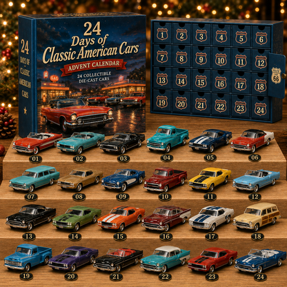 24 Days of Classic American Cars Advent Calendar – 24 Vintage Ride Collectibles for Car Lovers