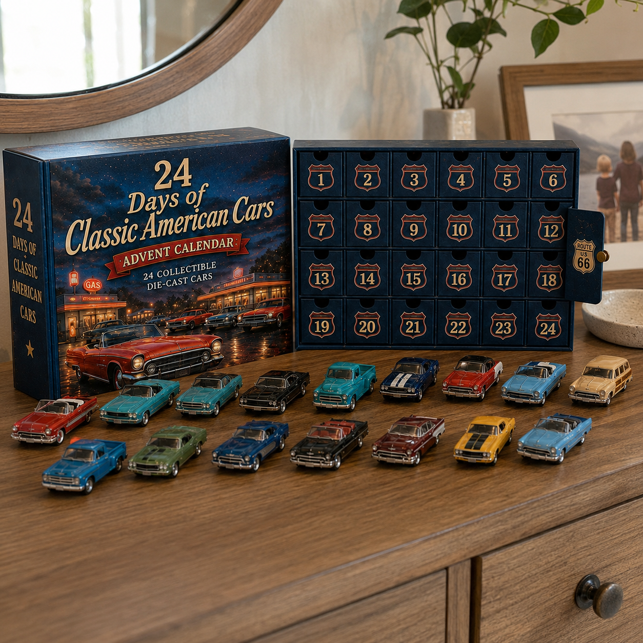 24 Days of Classic American Cars Advent Calendar – 24 Vintage Ride Collectibles for Car Lovers