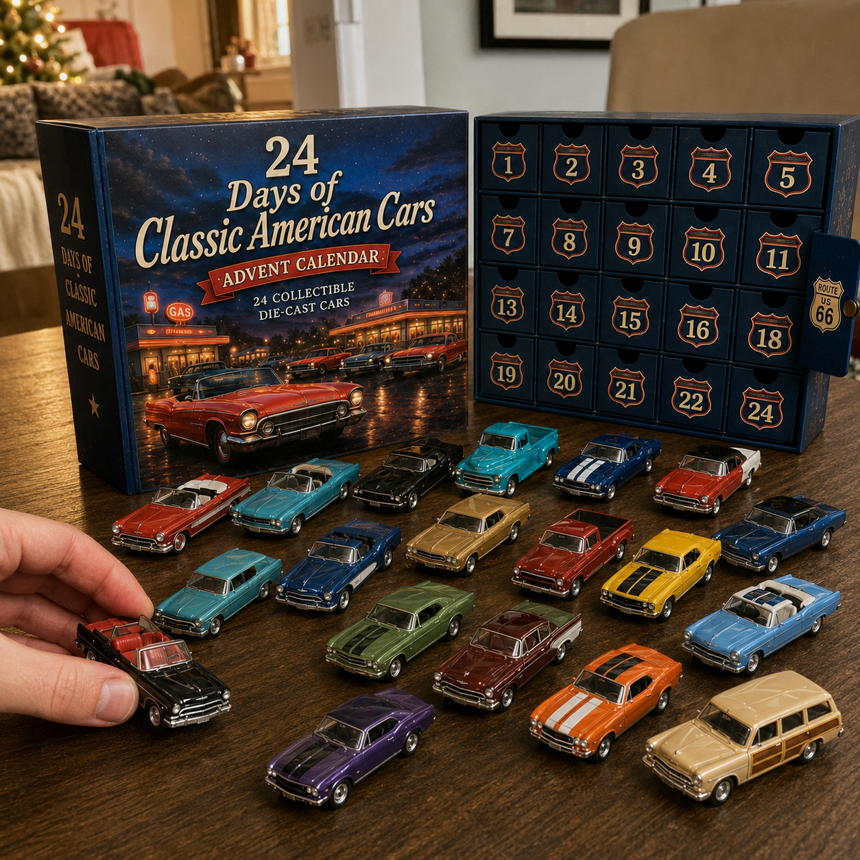 24 Days of Classic American Cars Advent Calendar – 24 Vintage Ride Collectibles for Car Lovers
