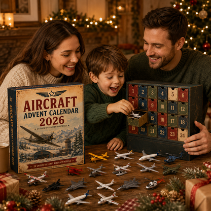 🎄Last day! 49% off – ✈️ Vintage Skies Aircraft Advent Calendar 2026 | 24-Day Flight Journey with 24 Unique Miniature Planes, Jetplanes, and Aviation Collectibles 🎄🎁