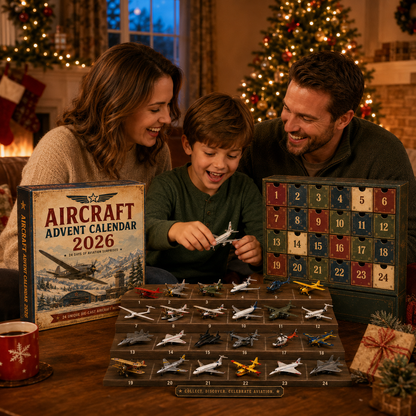 🎄Last day! 49% off – ✈️ Vintage Skies Aircraft Advent Calendar 2026 | 24-Day Flight Journey with 24 Unique Miniature Planes, Jetplanes, and Aviation Collectibles 🎄🎁