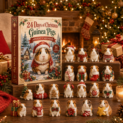 CHRISTMAS KICKOFF: 48%OFF - 2026 Guinea Pig Christmas Advent Calendar - 24 Days of Adorable Festive Surprises, Acrylic Ornaments Blind Box -Gift for Guinea Pig Lovers