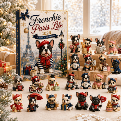 CHRISTMAS KICKOFF: 48% OFF – 2026 Frenchie in Paris Christmas Advent Calendar – 24 Days of Adorable Festive Surprises – Gift for Dog Lovers