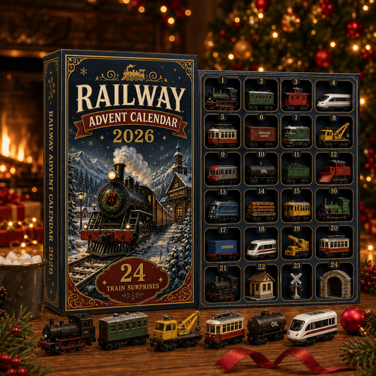 CHRISTMAS KICKOFF 49% OFF - Vintage Christmas Railway Advent Calendar 2026 - 24-Day Festive Countdown, Acrylic Charms Blind Box - Gifts for train lovers
