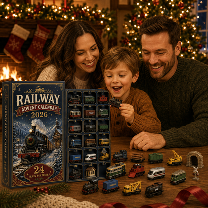 CHRISTMAS KICKOFF 49% OFF - Vintage Christmas Railway Advent Calendar 2026 - 24-Day Festive Countdown, Acrylic Charms Blind Box - Gifts for train lovers