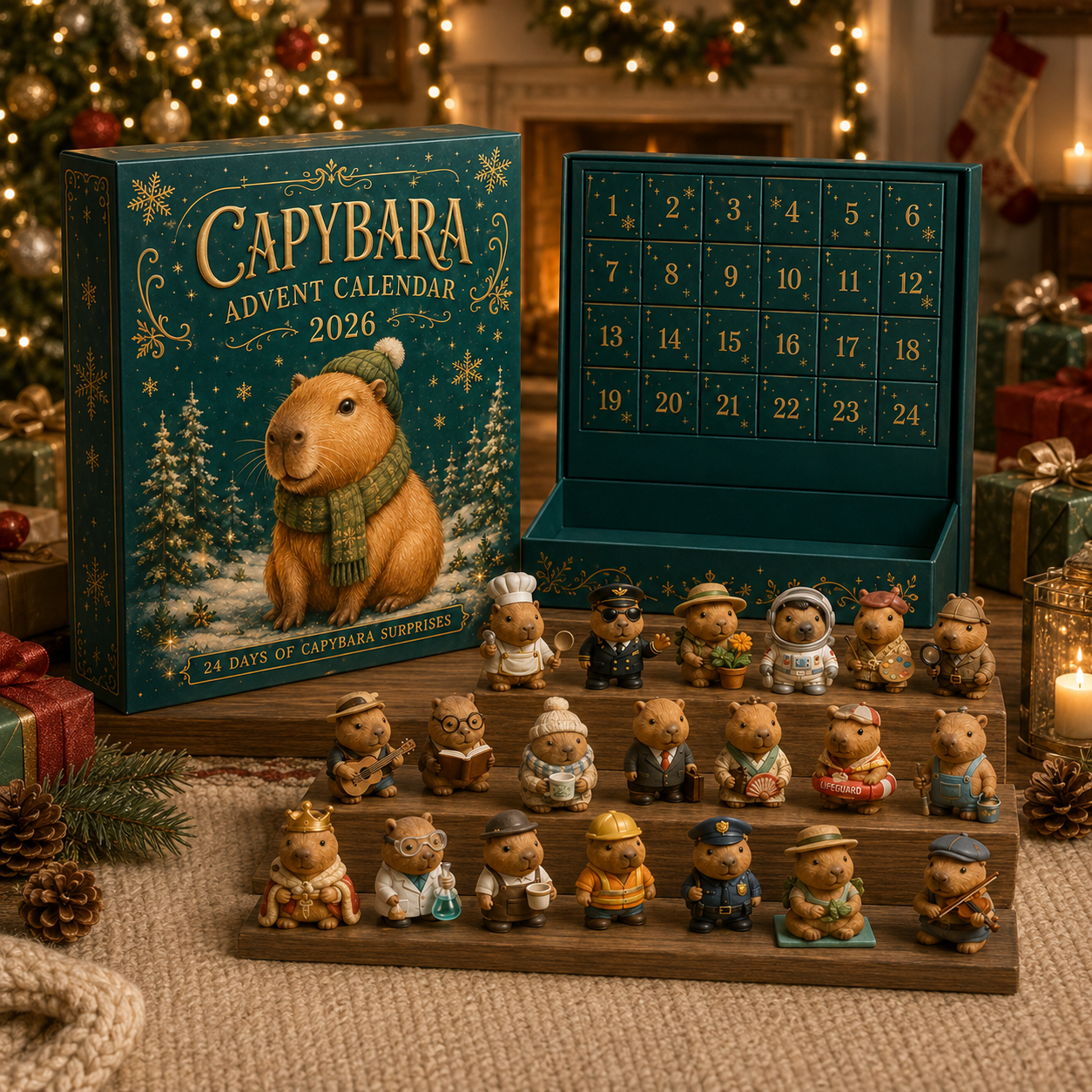 🦫CHRISTMAS KICKOFF 49% OFF - Cozy Capybara Christmas Advent Calendar 2026 – 24 Days of Adorable Capybara Surprises