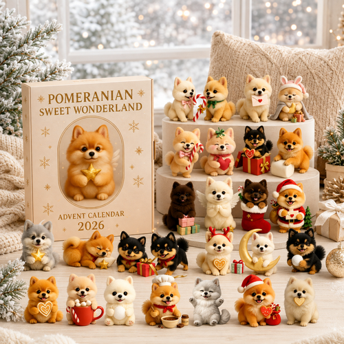 CHRISTMAS KICKOFF: 48% OFF – 2026 Pomeranian Sweet Wonderland Advent Calendar – 24 Days of Fluffy Festive Surprises, Gift for Pomeranian Lovers, Acrylic Ornaments Blind Box