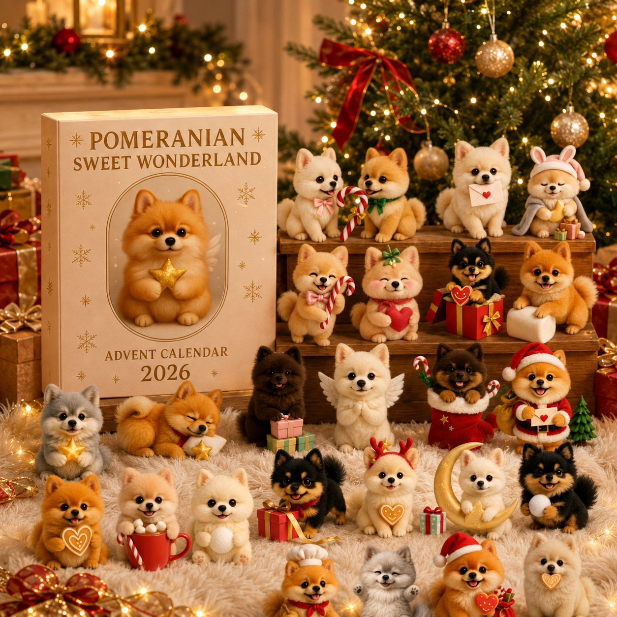CHRISTMAS KICKOFF: 48% OFF – 2026 Pomeranian Sweet Wonderland Advent Calendar – 24 Days of Fluffy Festive Surprises, Gift for Pomeranian Lovers, Acrylic Ornaments Blind Box