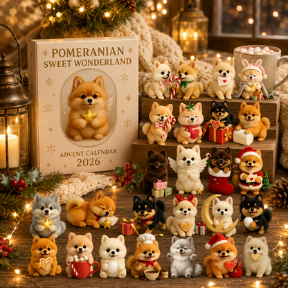 CHRISTMAS KICKOFF: 48% OFF – 2026 Pomeranian Sweet Wonderland Advent Calendar – 24 Days of Fluffy Festive Surprises, Gift for Pomeranian Lovers, Acrylic Ornaments Blind Box