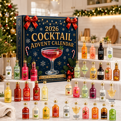 🎄 2026 Cocktail Advent Calendar – 24 Mini Cocktail Bottle Ornaments Blind Box 🍸