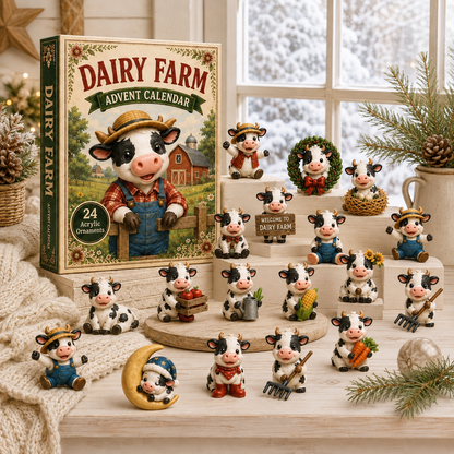 🐄🎄CHRISTMAS KICKOFF: 48% OFF – 2026 Dairy Farm Advent Calendar – Build a Cosy Christmas Farm One Cow at a Time, 24 Acrylic Ornaments Blind Box