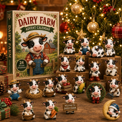 🐄🎄CHRISTMAS KICKOFF: 48% OFF – 2026 Dairy Farm Advent Calendar – Build a Cosy Christmas Farm One Cow at a Time, 24 Acrylic Ornaments Blind Box