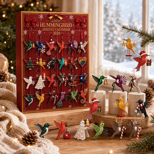 CHRISTMAS KICKOFF: 48% OFF – 2026 Luxury Hummingbird Advent Calendar – 24 Days of Jewel-Coloured Festive Bird Surprises, Acrylic Ornaments Blind Box – Gift for Bird & Garden Lovers