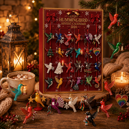 CHRISTMAS KICKOFF: 48% OFF – 2026 Luxury Hummingbird Advent Calendar – 24 Days of Jewel-Coloured Festive Bird Surprises, Acrylic Ornaments Blind Box – Gift for Bird & Garden Lovers