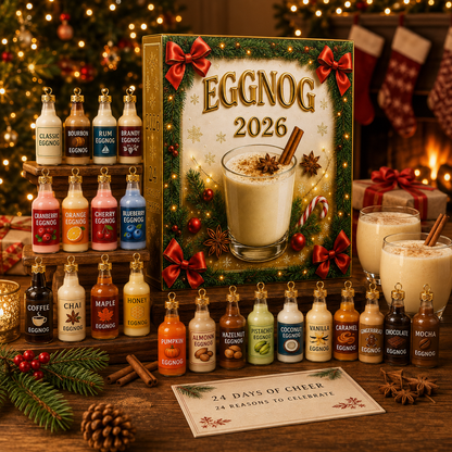 CHRISTMAS KICKOFF: 48% OFF – 2026 Eggnog Flavours Advent Calendar – 24 Days of Festive Bottle Surprises, Gift for Christmas Drink Lovers, Acrylic Ornaments Blind Box