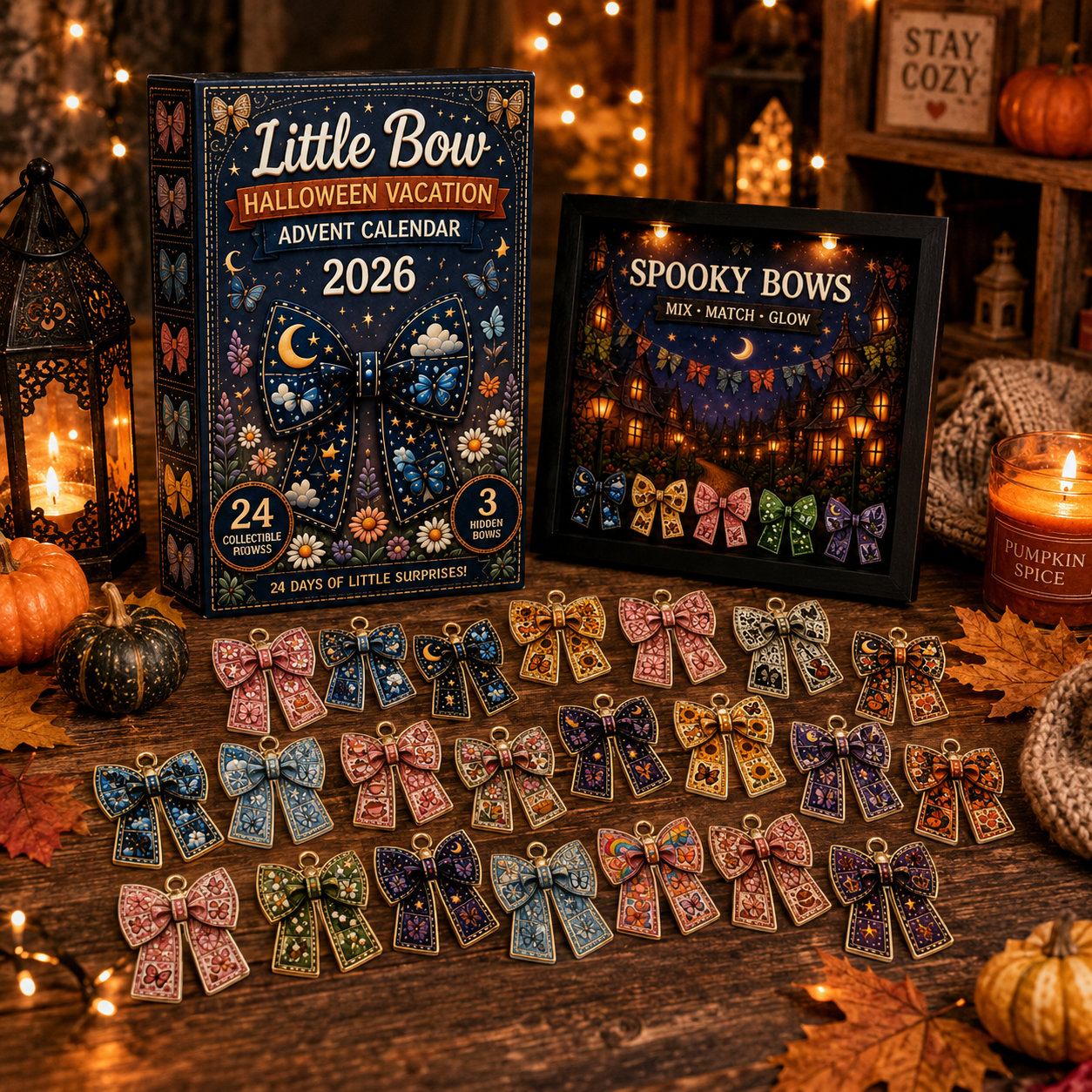 HALLOWEEN KICKOFF: 48% OFF – 2026 Little Bow Halloween Advent Calendar – 24 Days of Magical Bow Surprises, Spooky Acrylic Ornaments Blind Box