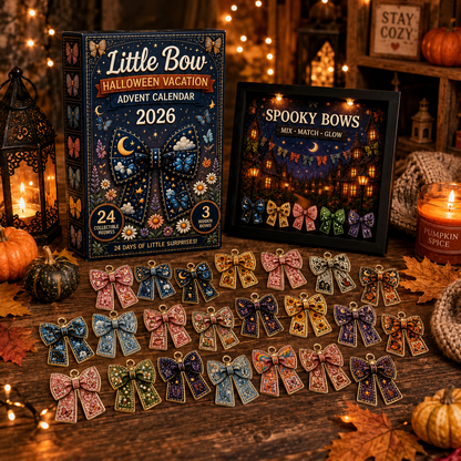 HALLOWEEN KICKOFF: 48% OFF – 2026 Little Bow Halloween Advent Calendar – 24 Days of Magical Bow Surprises, Spooky Acrylic Ornaments Blind Box