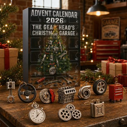 CHRISTMAS KICKOFF: 48% OFF – 2026 Gearhead’s Christmas Garage Advent Calendar – 24 Days of Automotive Parts Surprises, Acrylic Ornaments Blind Box – Gift for Car Lovers