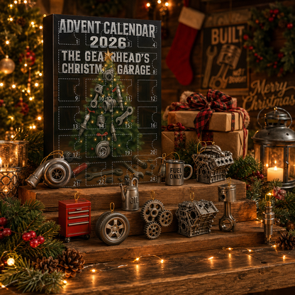 CHRISTMAS KICKOFF: 48% OFF – 2026 Gearhead’s Christmas Garage Advent Calendar – 24 Days of Automotive Parts Surprises, Acrylic Ornaments Blind Box – Gift for Car Lovers