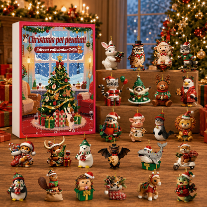 CHRISTMAS KICKOFF: 48% OFF – 2026 Christmas Pet Pendant Advent Calendar – 24 Days of Adorable Animal Surprises, Acrylic Ornaments Blind Box – Gift for Animal Lovers