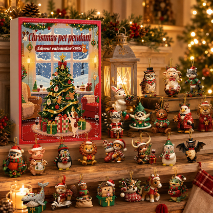 CHRISTMAS KICKOFF: 48% OFF – 2026 Christmas Pet Pendant Advent Calendar – 24 Days of Adorable Animal Surprises, Acrylic Ornaments Blind Box – Gift for Animal Lovers