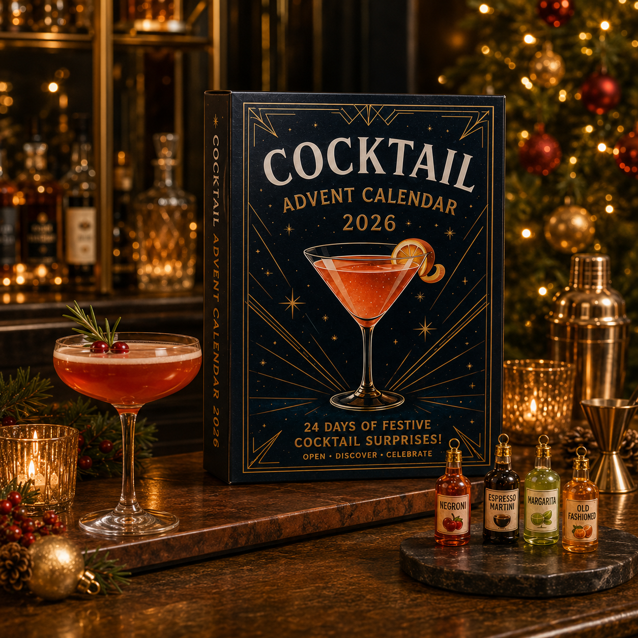 🍸 2026 Cocktail Cheers Advent Calendar – 24 Days of Mini Mixology Surprises 🎄