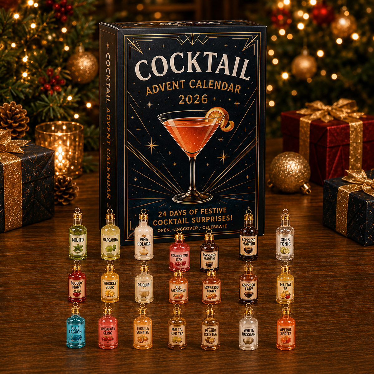 🍸 2026 Cocktail Cheers Advent Calendar – 24 Days of Mini Mixology Surprises 🎄
