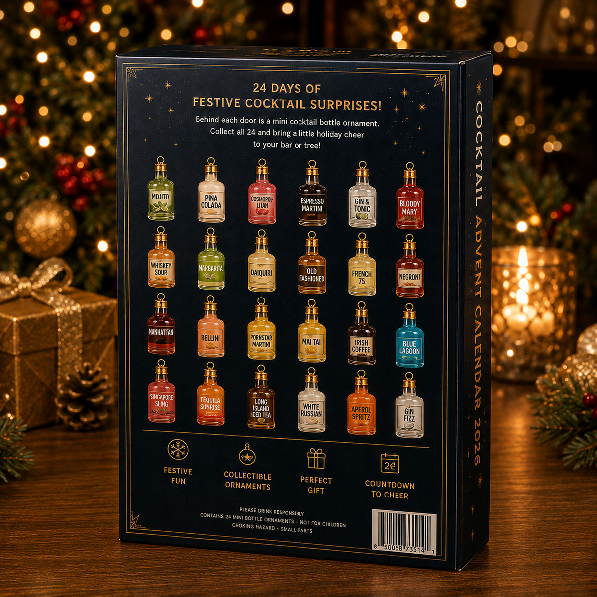 🍸 2026 Cocktail Cheers Advent Calendar – 24 Days of Mini Mixology Surprises 🎄