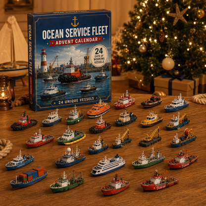 CHRISTMAS KICKOFF: 48% OFF – 2026 Ocean Service Fleet Advent Calendar – 24 Days of Maritime Mission Surprises, Ship Collectible Blind Box – Gift for Ocean Lovers