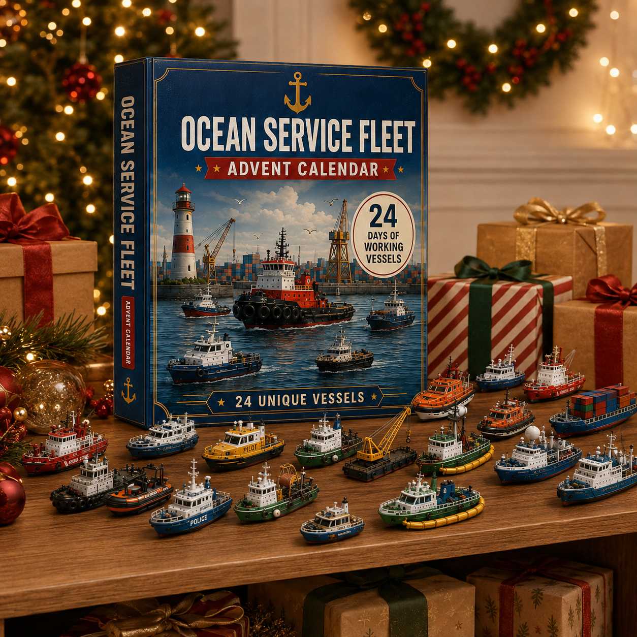CHRISTMAS KICKOFF: 48% OFF – 2026 Ocean Service Fleet Advent Calendar – 24 Days of Maritime Mission Surprises, Ship Collectible Blind Box – Gift for Ocean Lovers