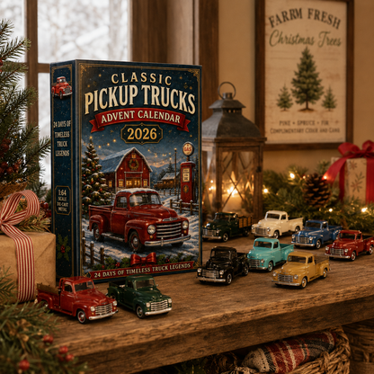 CHRISTMAS KICKOFF: 48% OFF – 2026 Classic Pickup Trucks Advent Calendar – 24 Days of Timeless Truck Legends, Vintage Vehicle Collectible Blind Box