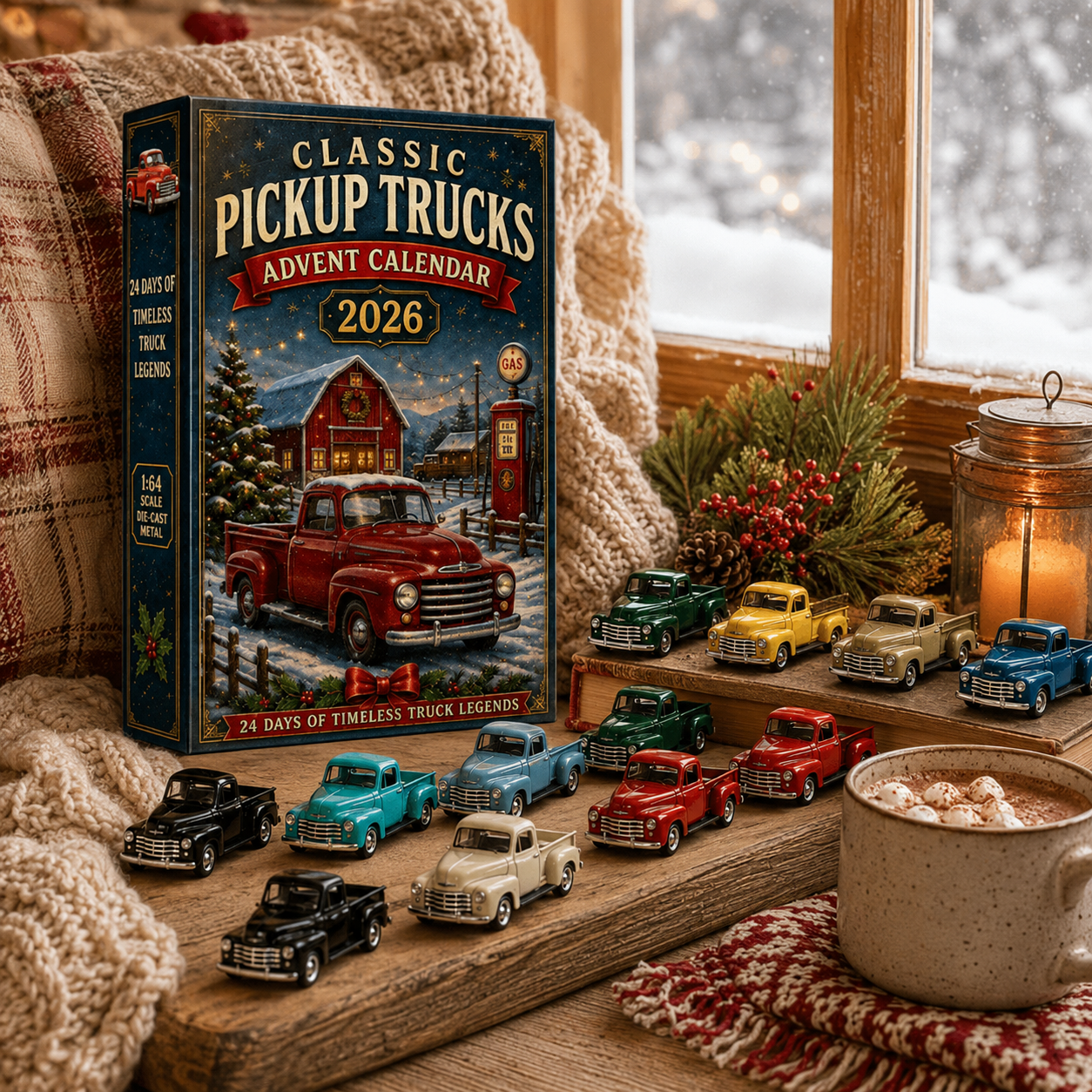 CHRISTMAS KICKOFF: 48% OFF – 2026 Classic Pickup Trucks Advent Calendar – 24 Days of Timeless Truck Legends, Vintage Vehicle Collectible Blind Box
