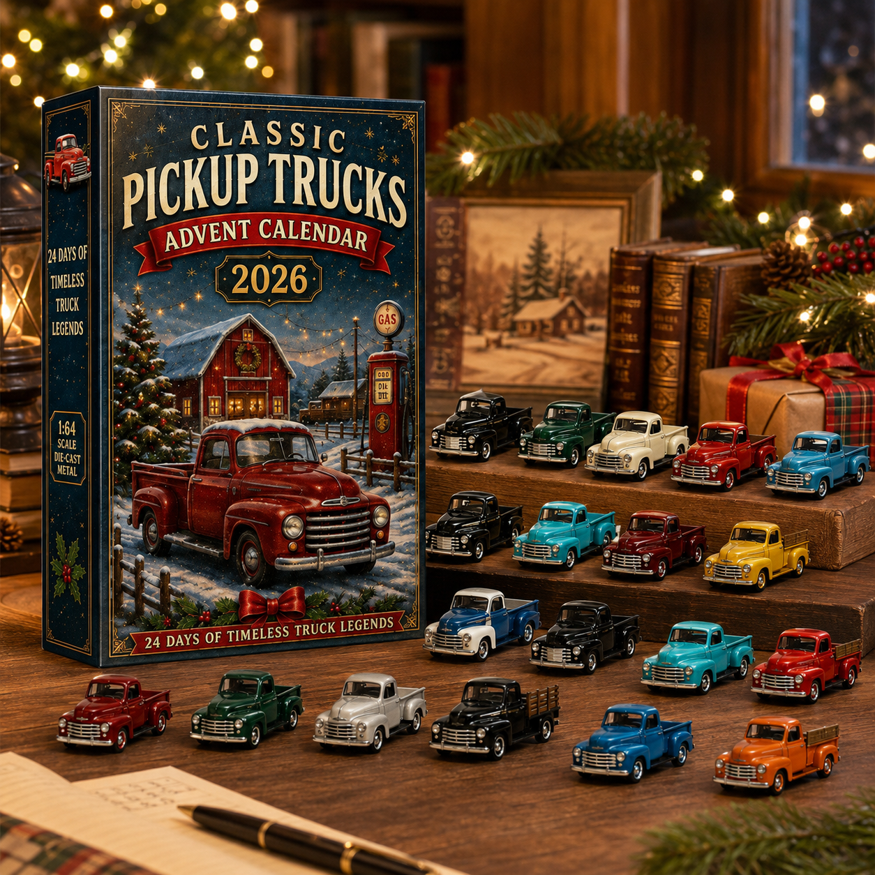 CHRISTMAS KICKOFF: 48% OFF – 2026 Classic Pickup Trucks Advent Calendar – 24 Days of Timeless Truck Legends, Vintage Vehicle Collectible Blind Box