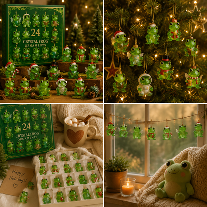 CHRISTMAS KICKOFF: 48% OFF – 2026 Crystal Frog Christmas Advent Calendar – 24 Days of Magical Frog Surprises, Collectible Acrylic Ornament Blind Box – Gift for Nature Lovers