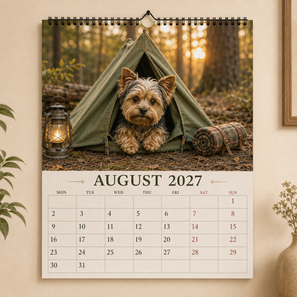 2027 Funny Yorkshire Terrier Wall Calendar | A4 Hanging Calendar-2