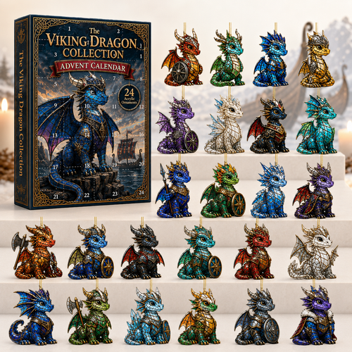CHRISTMAS KICKOFF: 48% OFF – 2026 Viking Dragon Saga Advent Calendar – 24 Norse-Fantasy Dragon Warriors, Acrylic Ornaments Blind Box