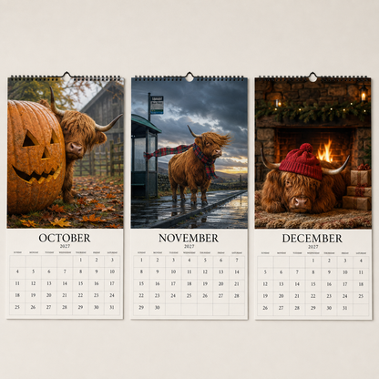 🐂2027 Grumpy Highland Cows Calendar