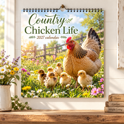 2027 Country Chicken Life Wall Calendar – 12 Months of Hens, Chicks & Countryside Charm