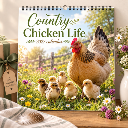 2027 Country Chicken Life Wall Calendar – 12 Months of Hens, Chicks & Countryside Charm