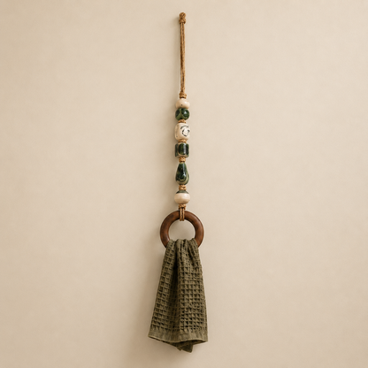 🔥HOT SALE 48% OFF🏡Decorative Beaded Towel Hanger with Wooden Ring