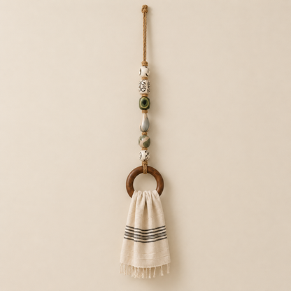 🔥HOT SALE 48% OFF🏡Decorative Beaded Towel Hanger with Wooden Ring