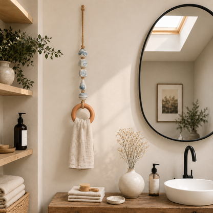 🔥HOT SALE 48% OFF🏡Decorative Beaded Towel Hanger with Wooden Ring