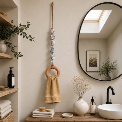 🔥HOT SALE 48% OFF🏡Decorative Beaded Towel Hanger with Wooden Ring