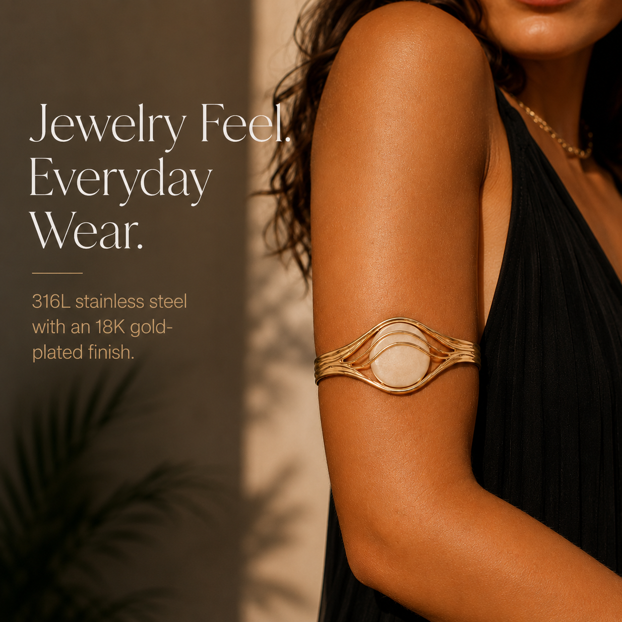 ✨ CGM Jewelry Bracelet – 18K Gold-Plated Adjustable Cuff