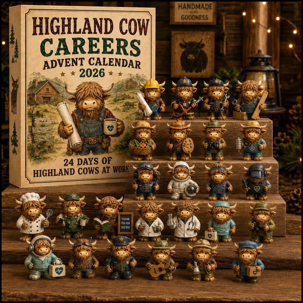 🐮 Highland Cow Careers Advent Calendar 2026 – 24 Days of Country Charm 🎁🤎